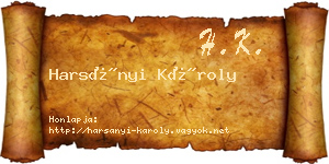 Harsányi Károly névjegykártya